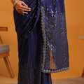 The Twilight Shimmer Georgette Saree