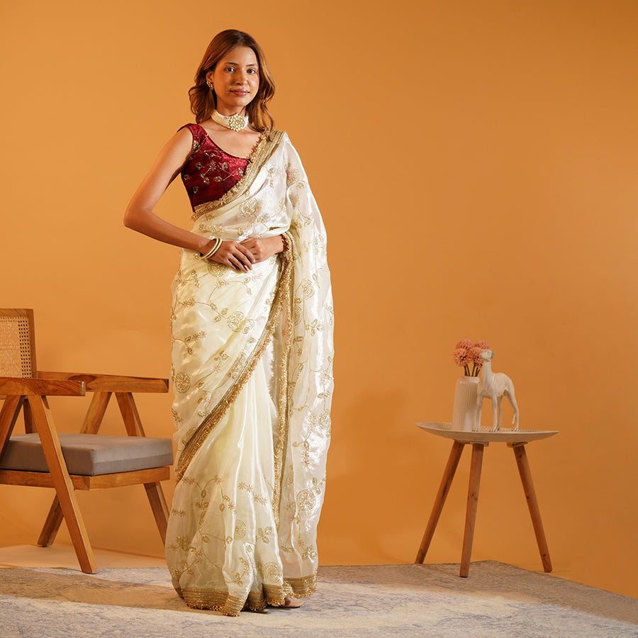 Zari & Glint Space Silk Saree