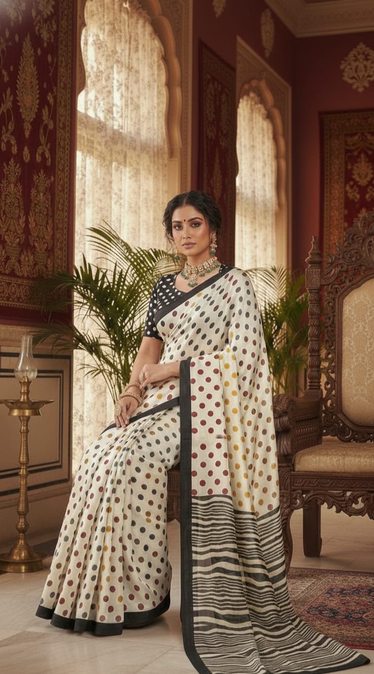 The Polka Pop Satin Edit - Premium Japan Satin Saree