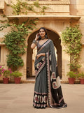 The Noir Empress - Satin Silk Saree