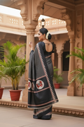 The Noir Empress - Satin Silk Saree