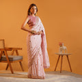 The Gulabi Aaina - Hand-Tucked Mirror &amp; Sequins Georgette Saree