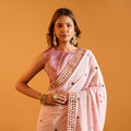 The Gulabi Aaina - Hand-Tucked Mirror &amp; Sequins Georgette Saree