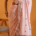 The Gulabi Aaina - Hand-Tucked Mirror &amp; Sequins Georgette Saree