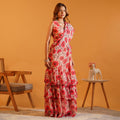 Poppy Paradise Pre-Draped Lehenga Saree in Soft Georgette