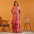 Poppy Paradise Pre-Draped Lehenga Saree in Soft Georgette