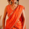 The Oh-So-Orange Pre-Draped Lehenga Saree