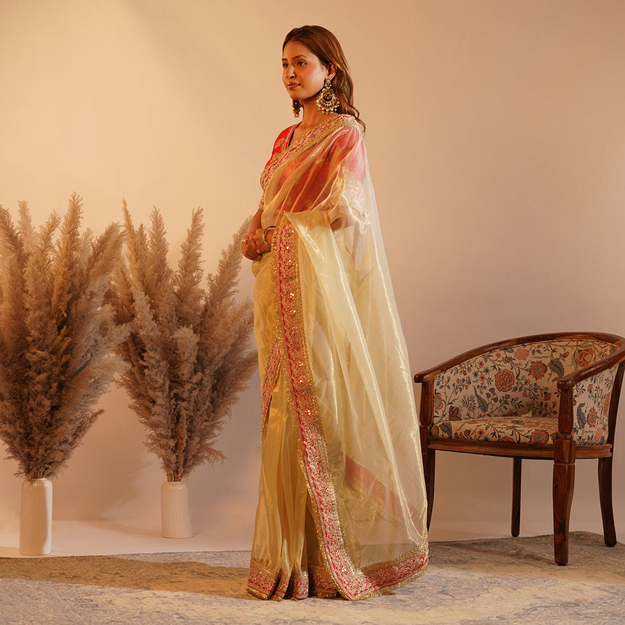 The Shadi Mubarak - Heavy Soft Twill Net Saree