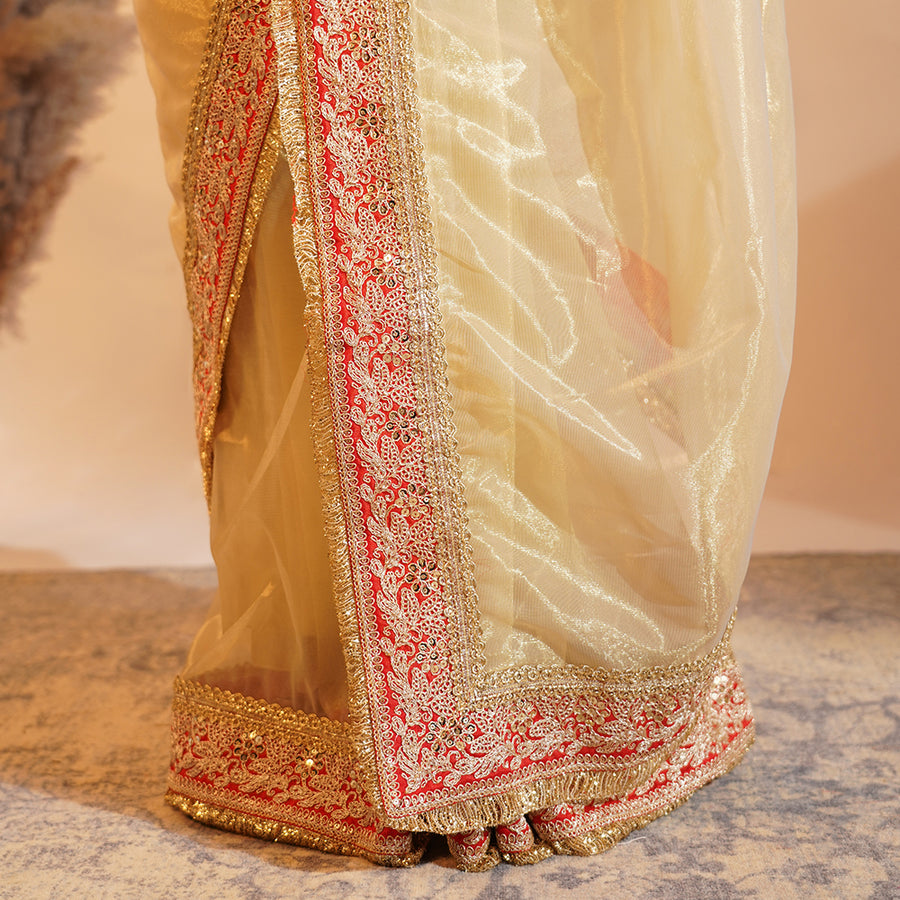 The Shadi Mubarak - Heavy Soft Twill Net Saree