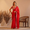 Crimson Heritage - Fandy Satin Silk Saree