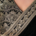 Noor-e-Shaam - Velvet Saree with Antique Gold Work