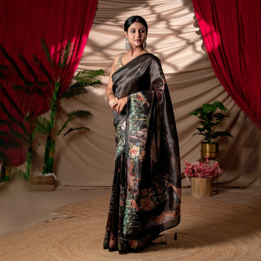 The Midnight Safari - Zarna Silk Saree