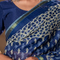 Indigo Vriksha - kairi buti hand-blocked cotton saree