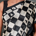The Checkmate Charisma - Signature Japan Satin Saree
