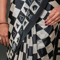 The Checkmate Charisma - Signature Japan Satin Saree