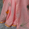 Aura of Art - Blush Pink Hand-Painted Cotton Saree