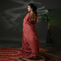 The Glace Flora - Scalloped Satin Crush Saree
