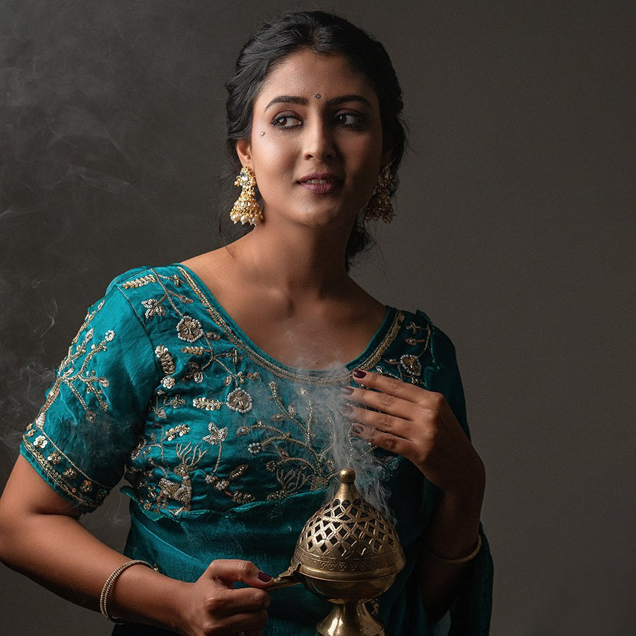 The Suvarna Mrig - Embellished Barasingha Space Silk Saree