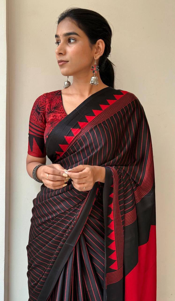 The Contrast Series - Premium Japan Satin Sarees
