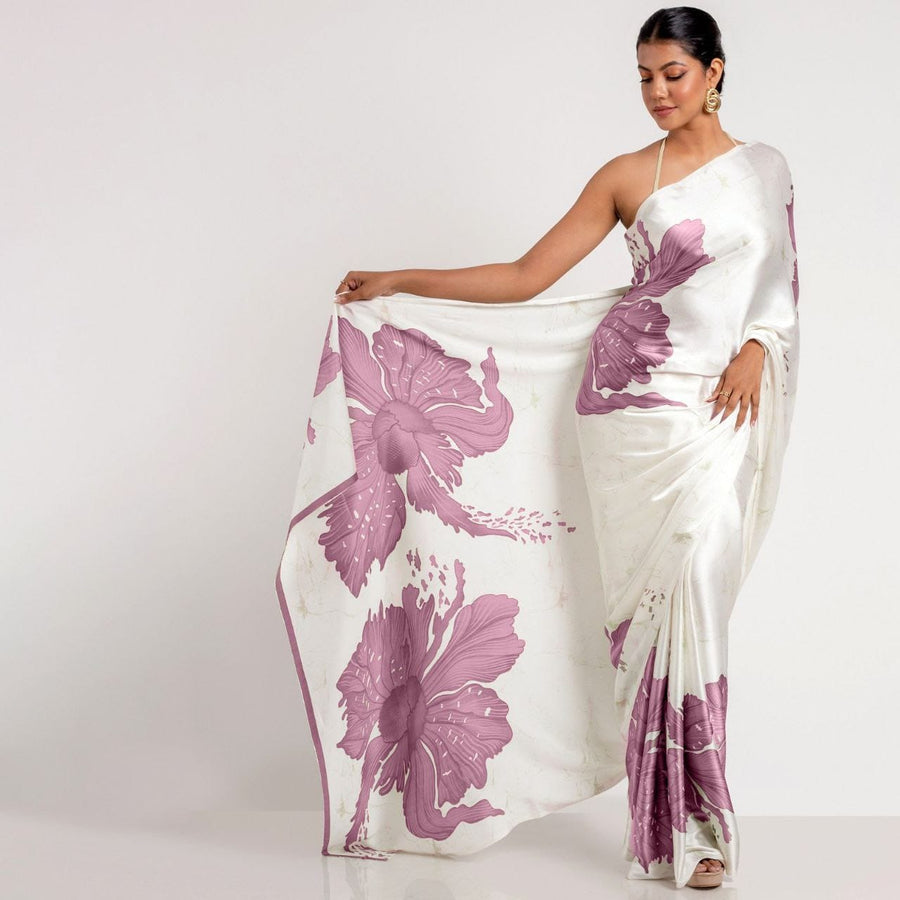 The Ethereal Bloom - Luxe Japan Satin Saree