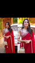 Crimson Heritage - Fandy Satin Silk Saree