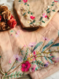 The Blooming Meadow - Chiffon Silk Saree
