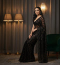 Red Carpet Radiance - Sequin Saree in Georgette
