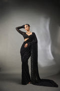 Starry Night - Georgette Saree with Zalar Attached in Pallu