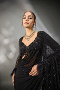 Starry Night - Georgette Saree with Zalar Attached in Pallu